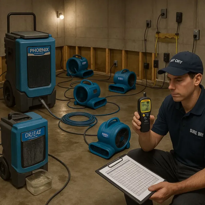 Structural Drying and Dehumidification process in Pryor, OK